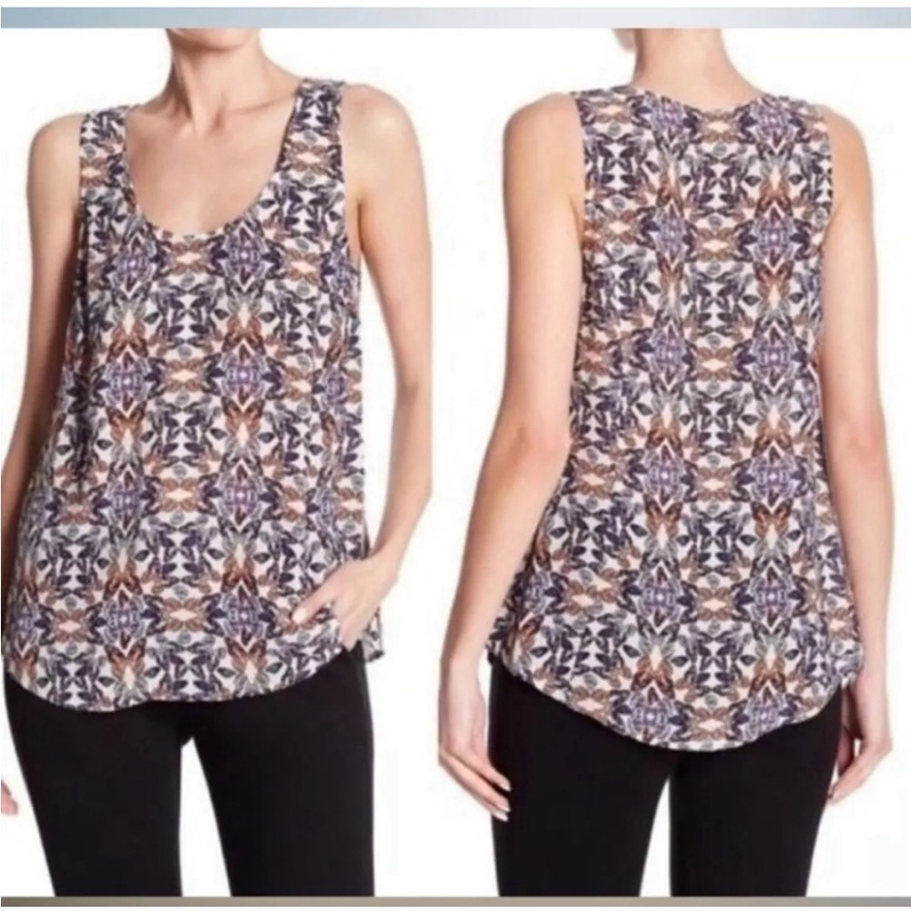 Joie Sleeveless Top Multi Butterfly pattern